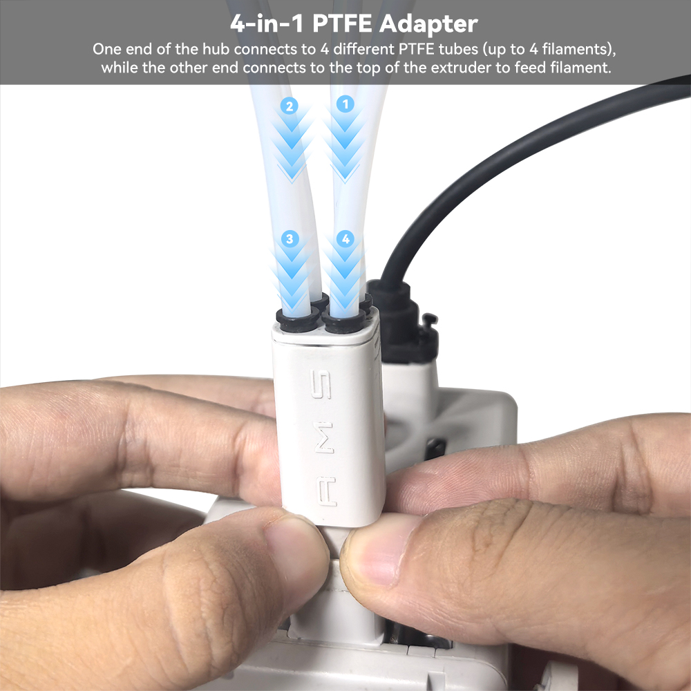3D Printing Bambu - Verbesserter 4-in-1 PTFE-Adapter für Bambu Lab