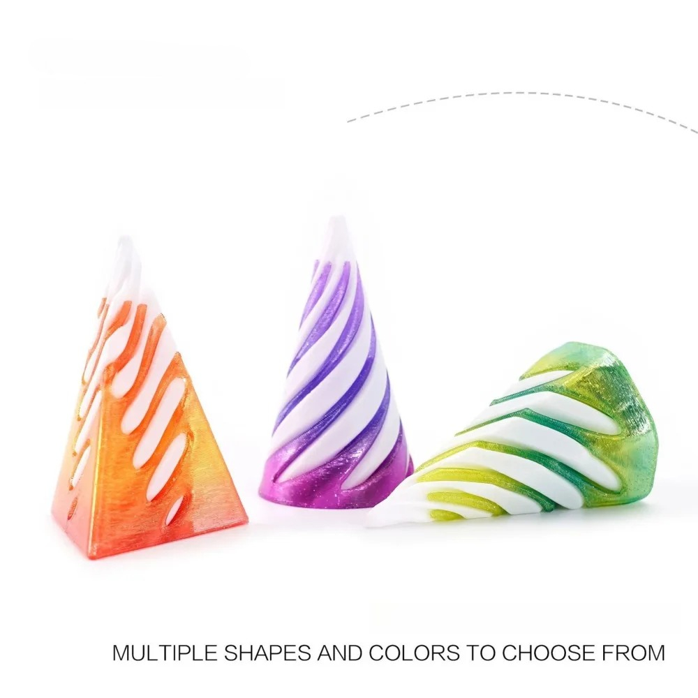 3D Printing Nyc - 3D-Gedruckte Helix-Schrauben-Rotationsspielzeuge Stressreduzierendes Werkzeug Pyramiden-Durchgangsskulptur Spiral-Kegel-Ornamente