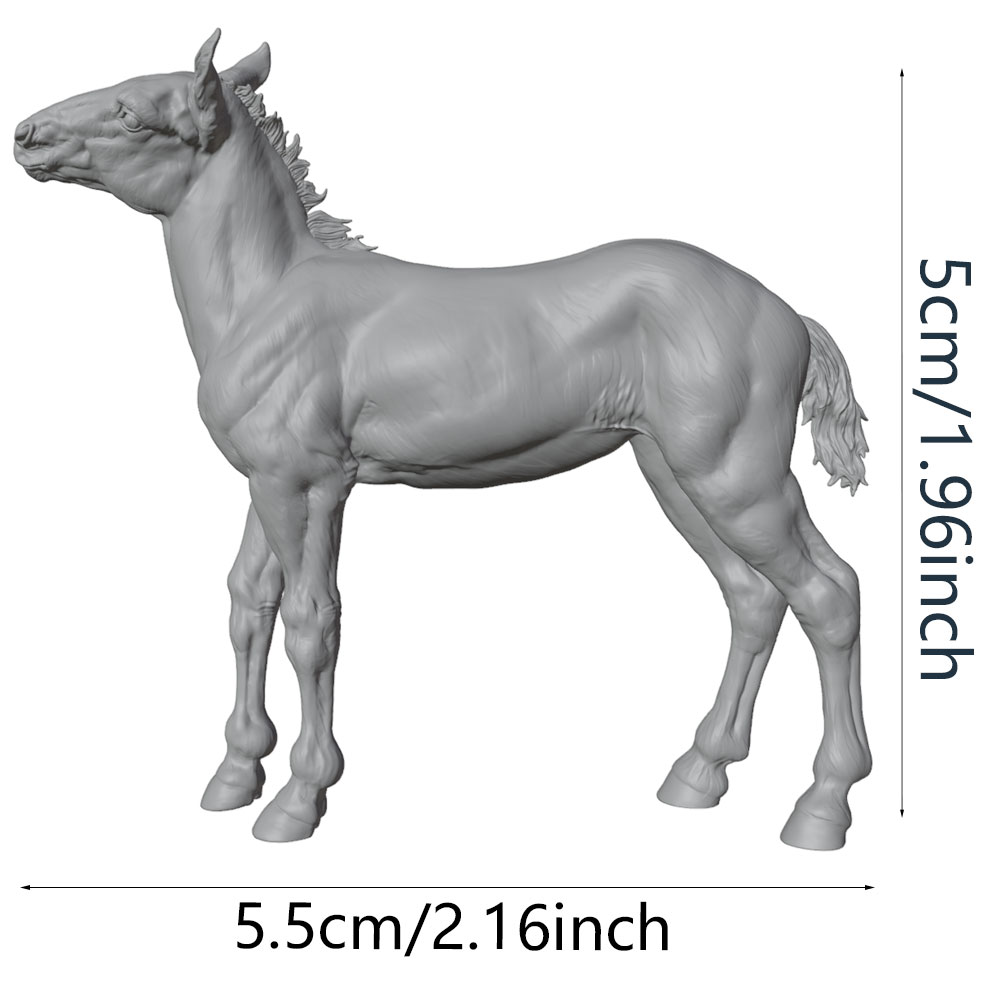 3D Printing Nyc - Hochdetaillierter Druck, realistische Pferde-Miniatur-Statue aus Kunstharz,