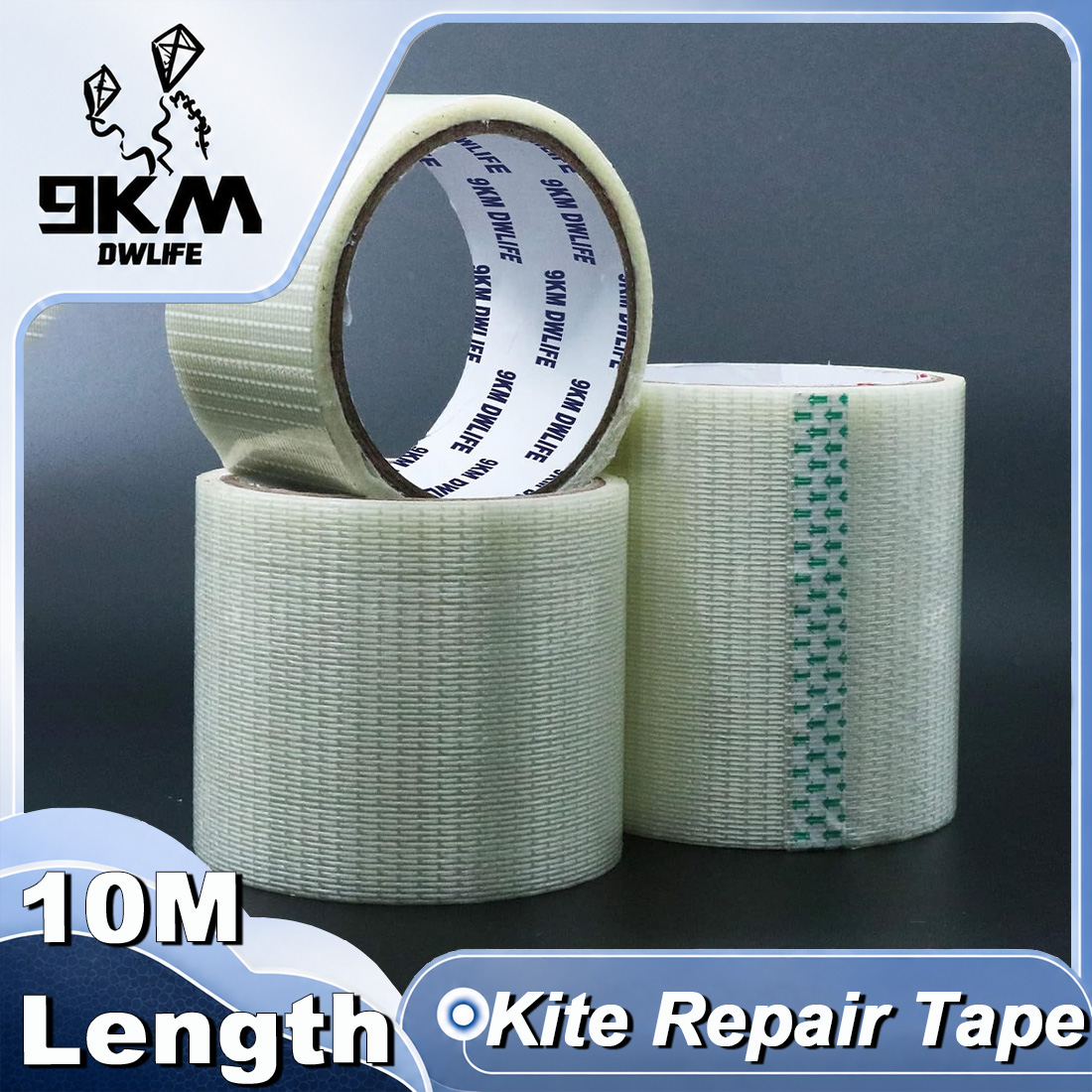 Asa Filament Outdoor - 9KM DWLIFE Kite-Reparaturband, transparentes Fiberglas-Filamentband für