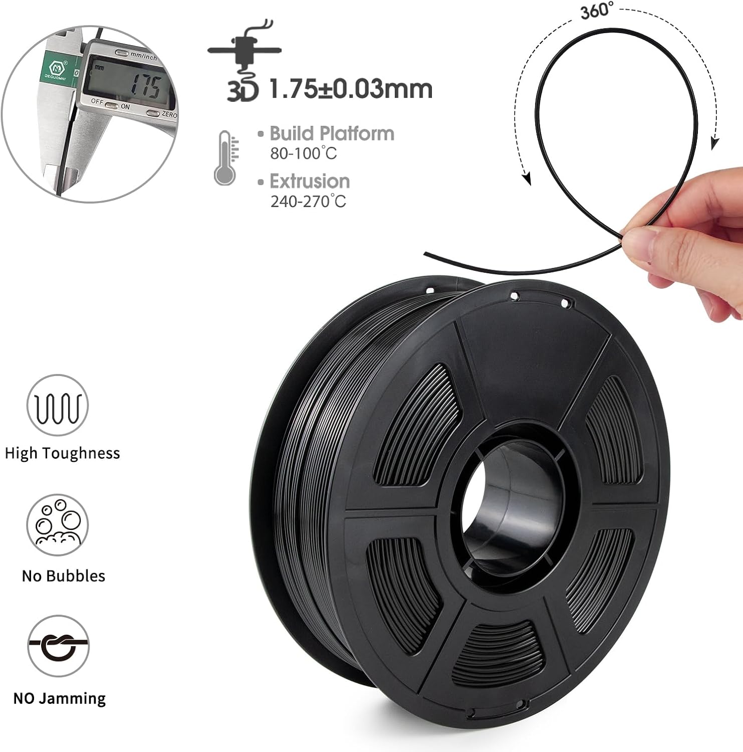 Für schwarzes ASA-Filament-Bün – Asa Filament Outdoor Bewertung und Preis