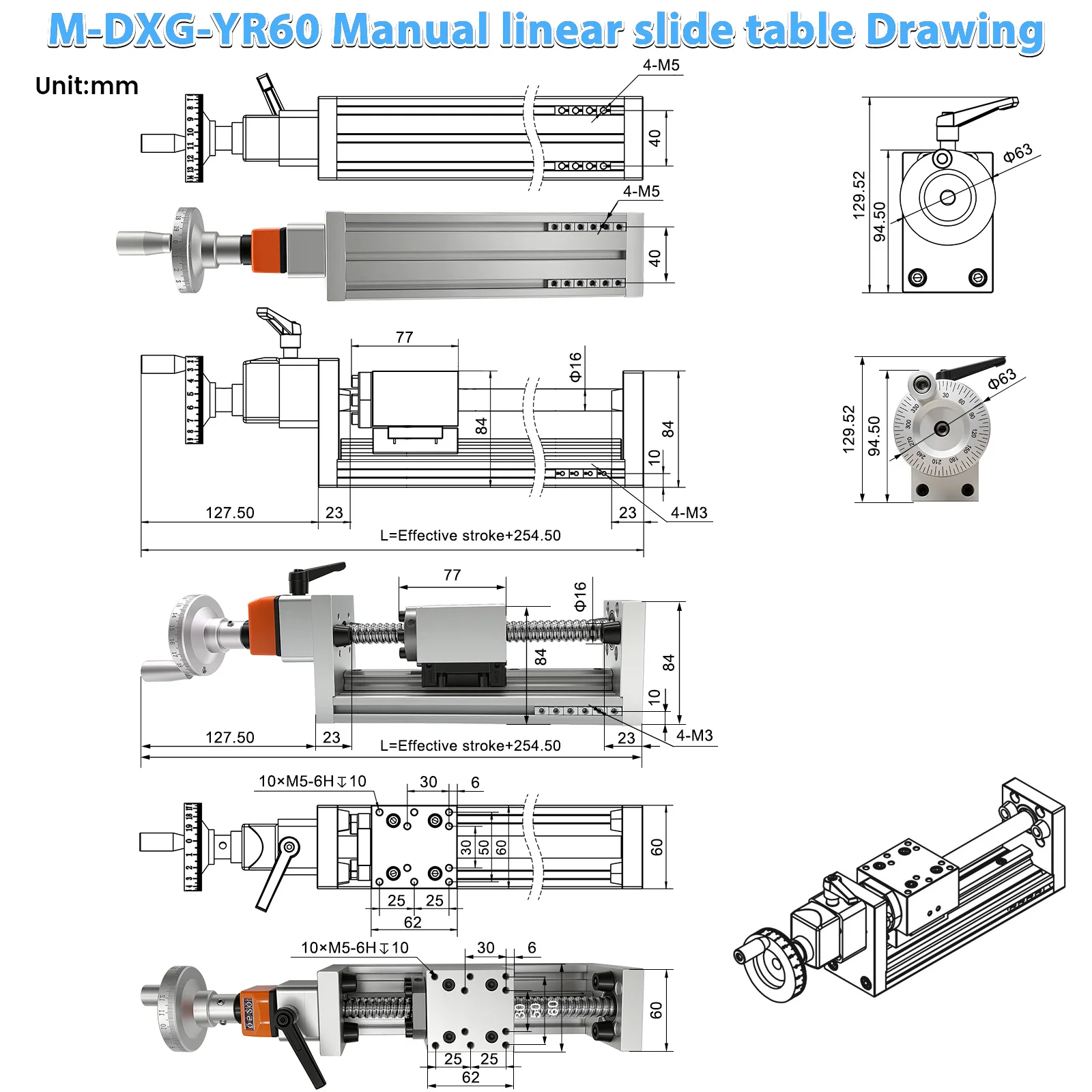 60 kg Traglast Manueller Linea – Linear Guide Rail Bewertung und Preis